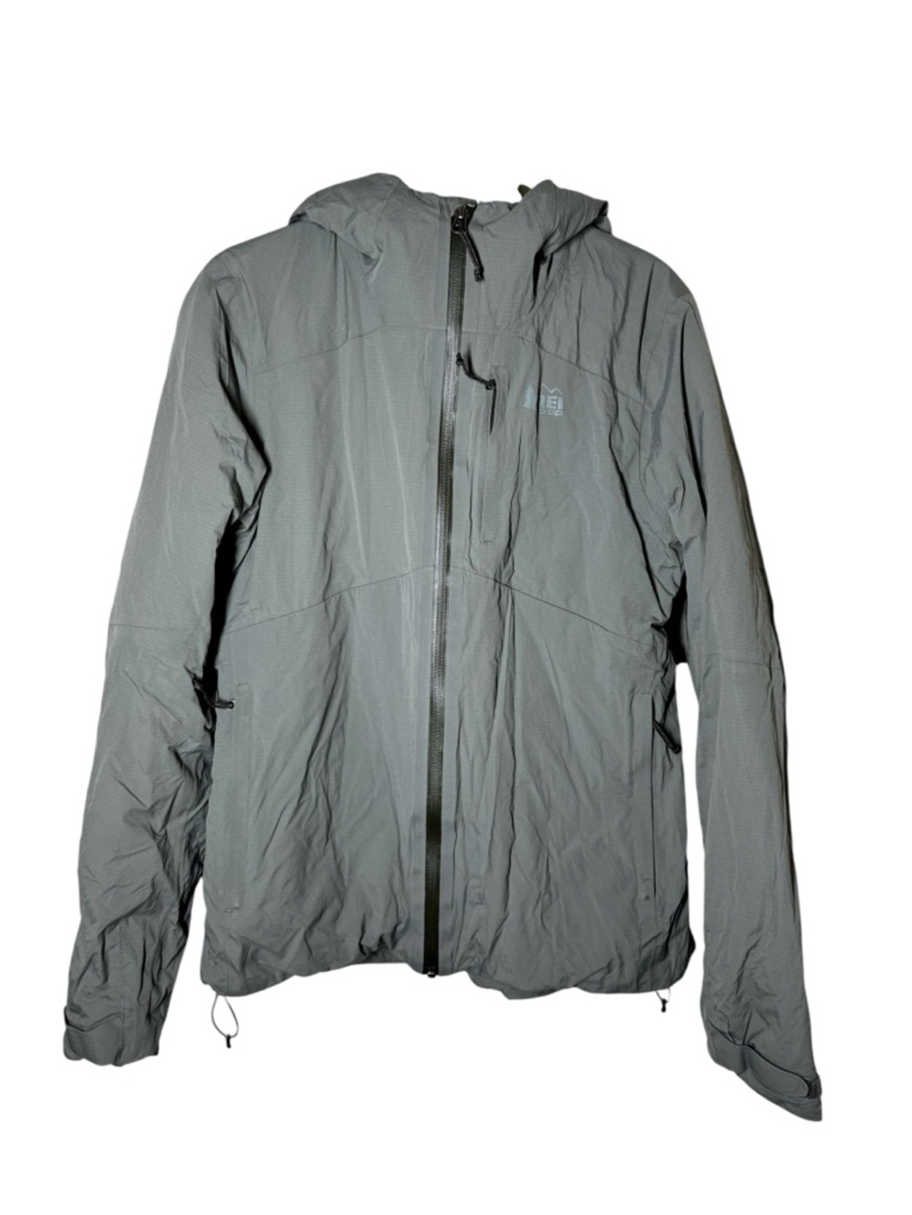 REI Co-op Womens Medium Insulated Hooded Jacket Gray Nylon